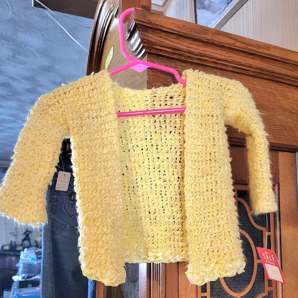 Yellow Knitted Kids Cardigan